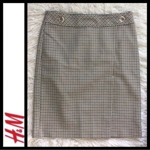 NWOT H&M High Waist Houndstooth Pencil Skirt